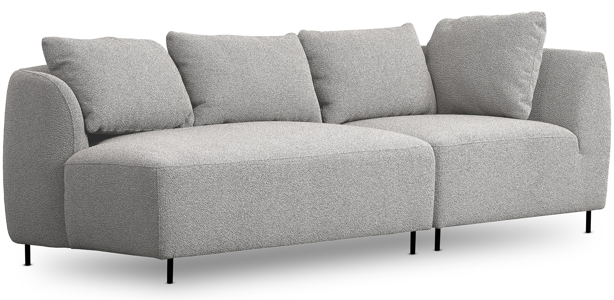 Modulares Sofa Lanomi in hellgrauem Bouclé