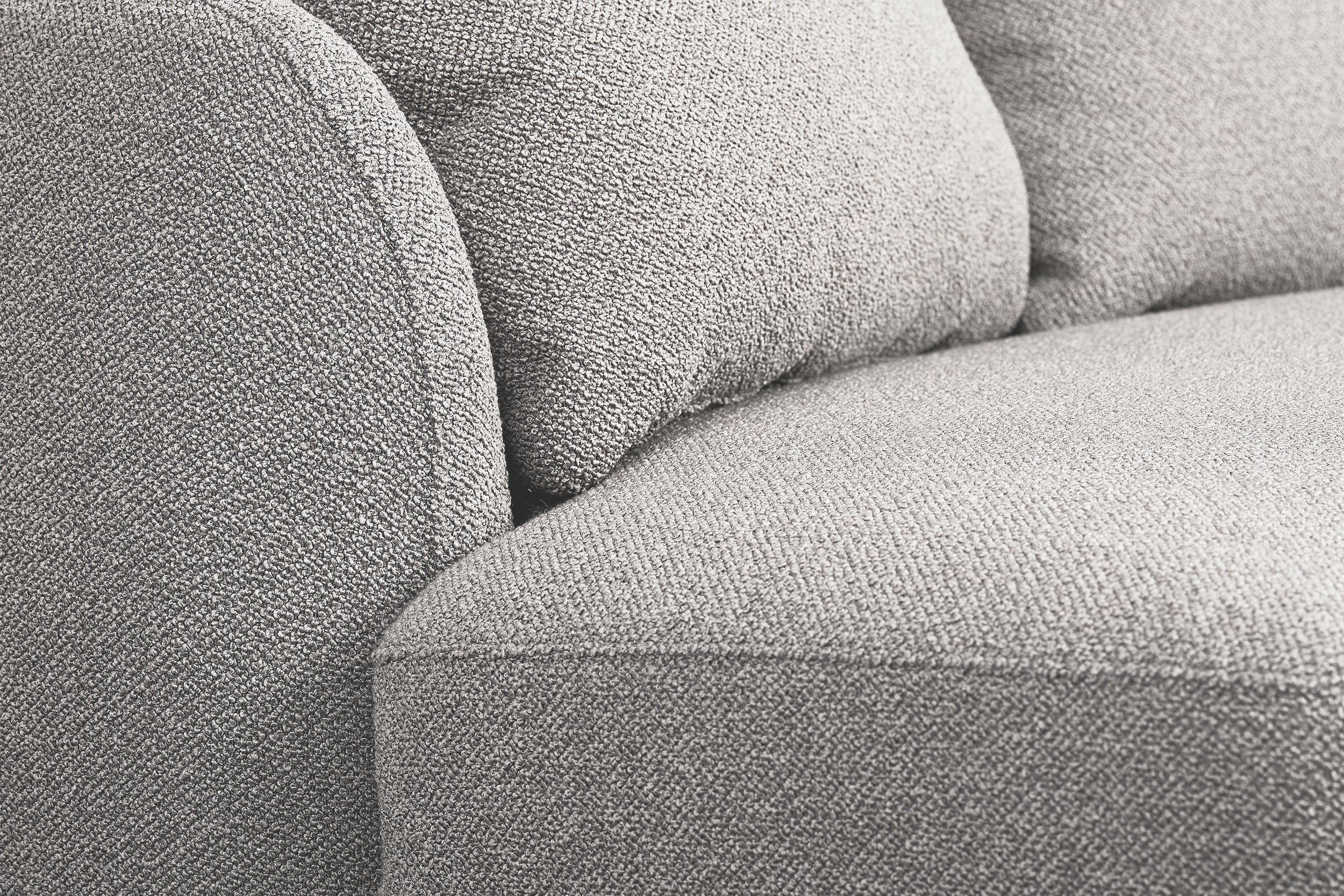 Modulares Ecksofa Lanomi U-förmig, linksseitig, hellgrauer Bouclé-Stoff