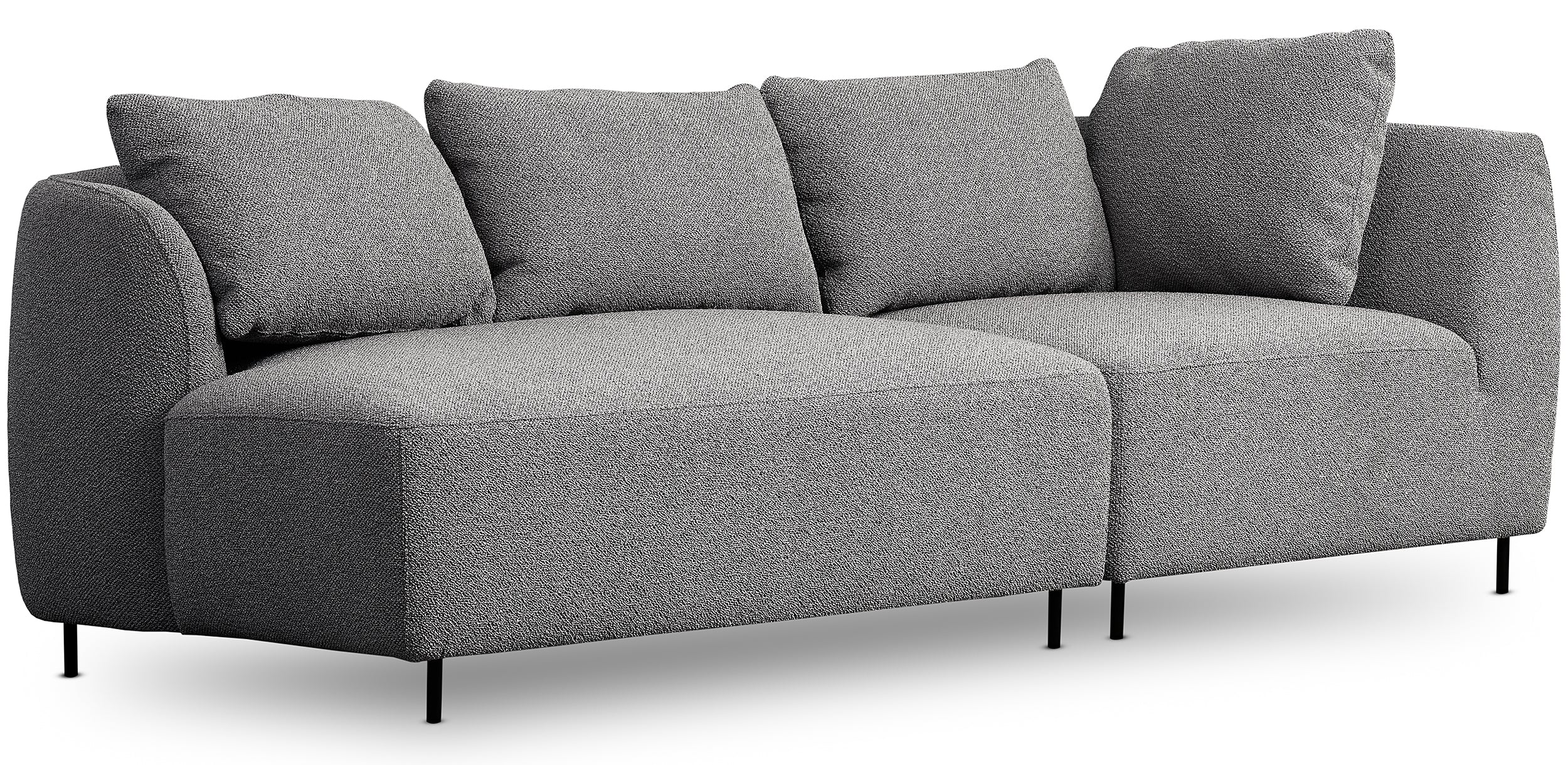 Modulares Sofa Lanomi in grauem Bouclé