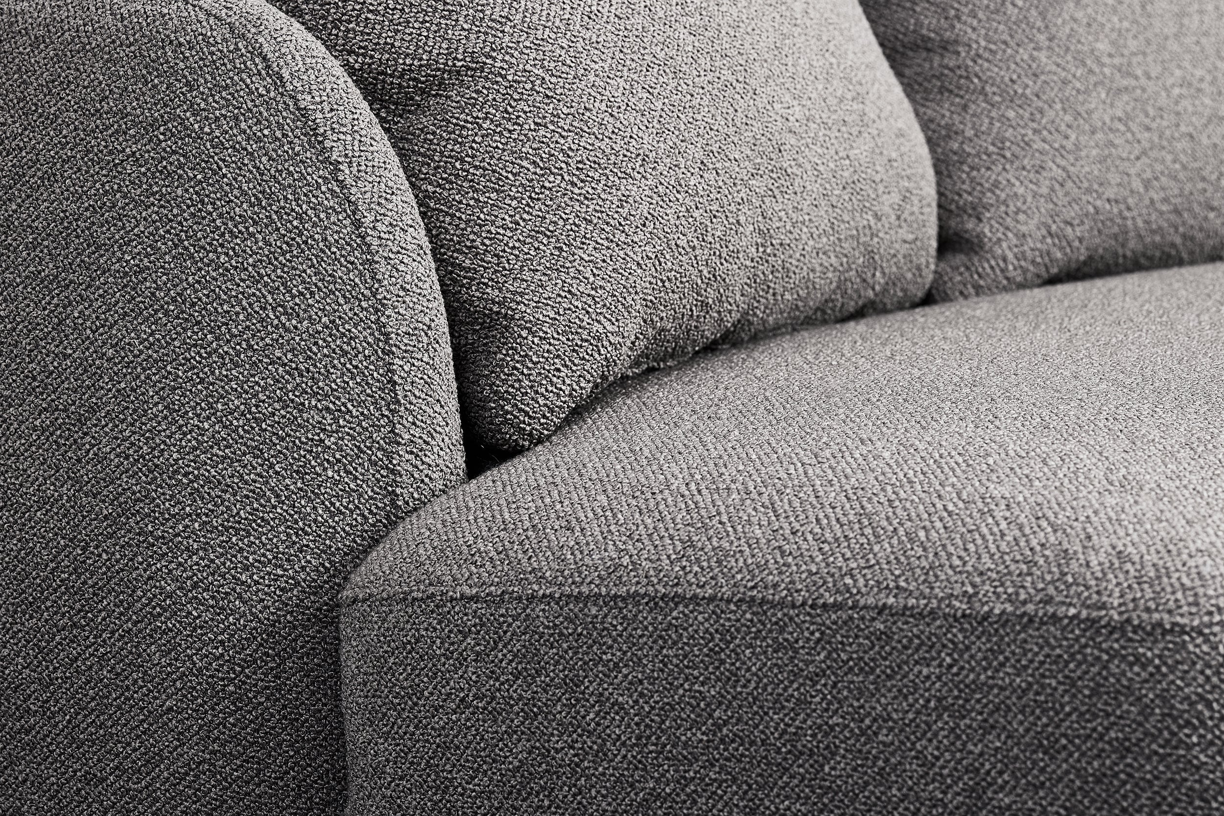 Modulares Ecksofa Lanomi U-förmig, rechtsseitig, grau Bouclé