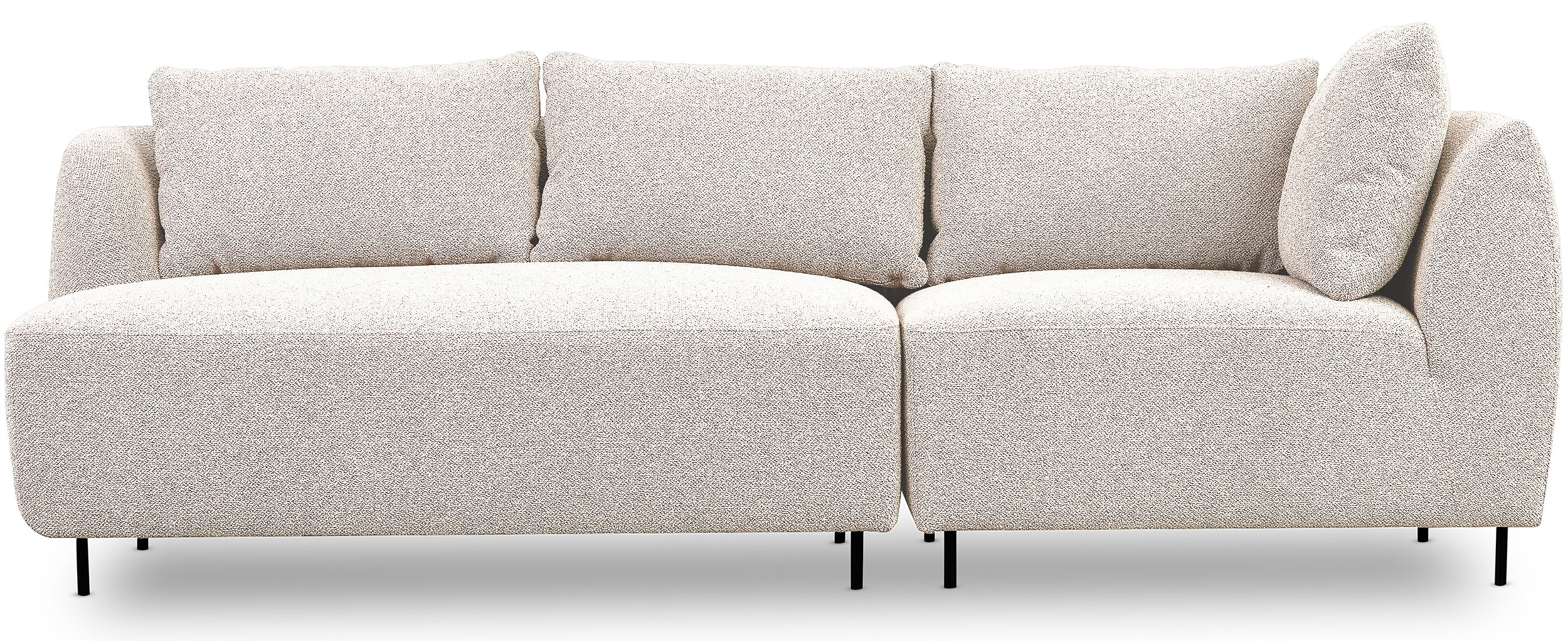 Modulares Sofa Lanomi in cremefarbenem Bouclé