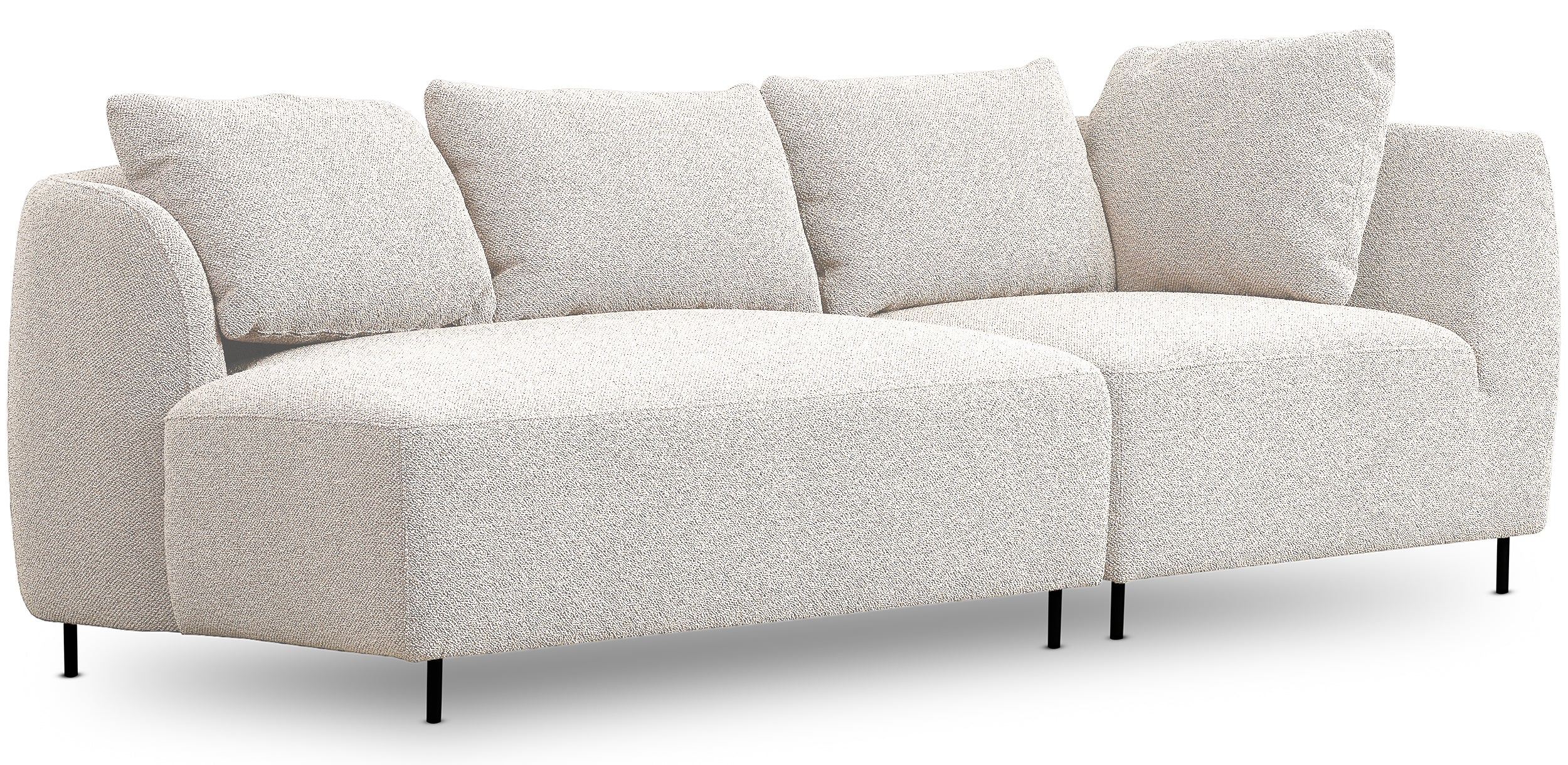 Modulares Sofa Lanomi in cremefarbenem Bouclé