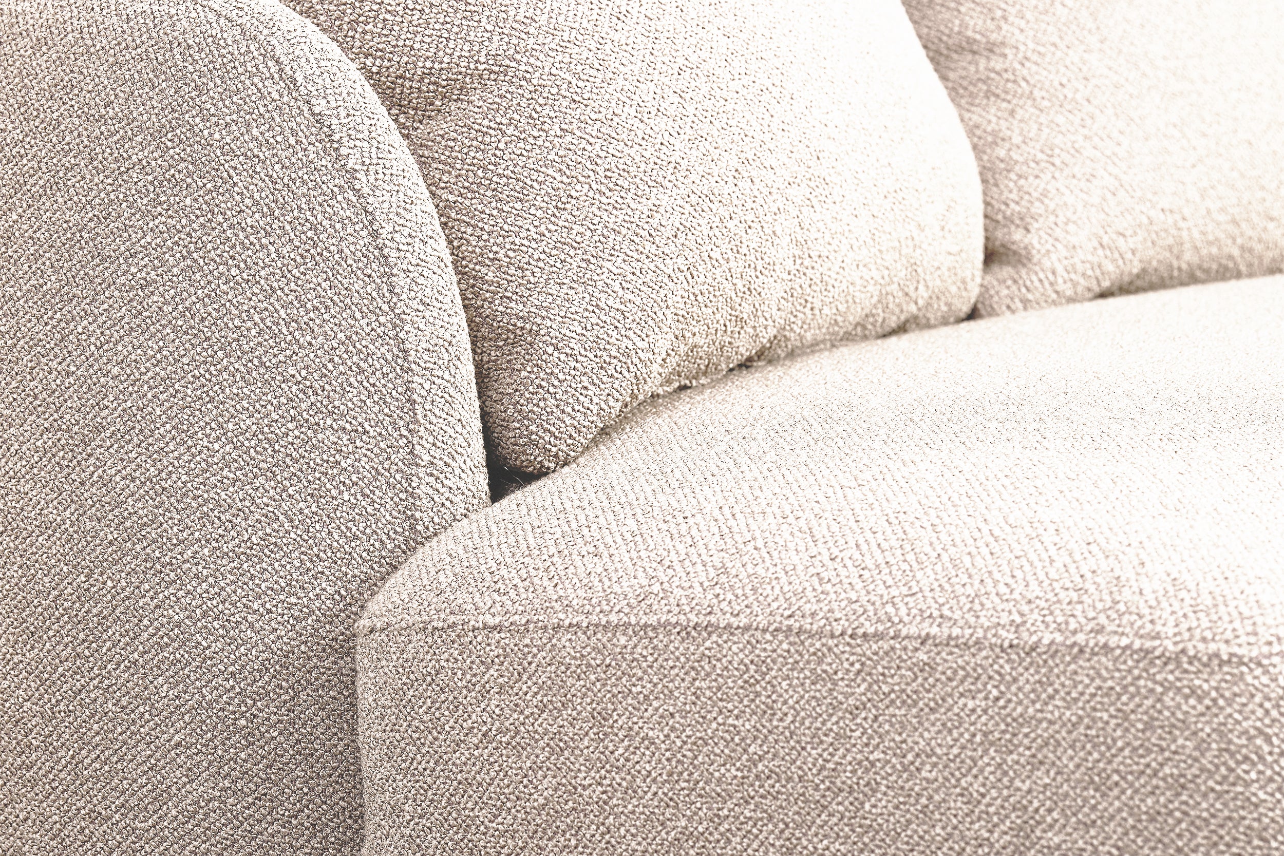 Modulares Lanomi Ecksofa U-förmig, linksseitig, cremefarbenes Bouclé