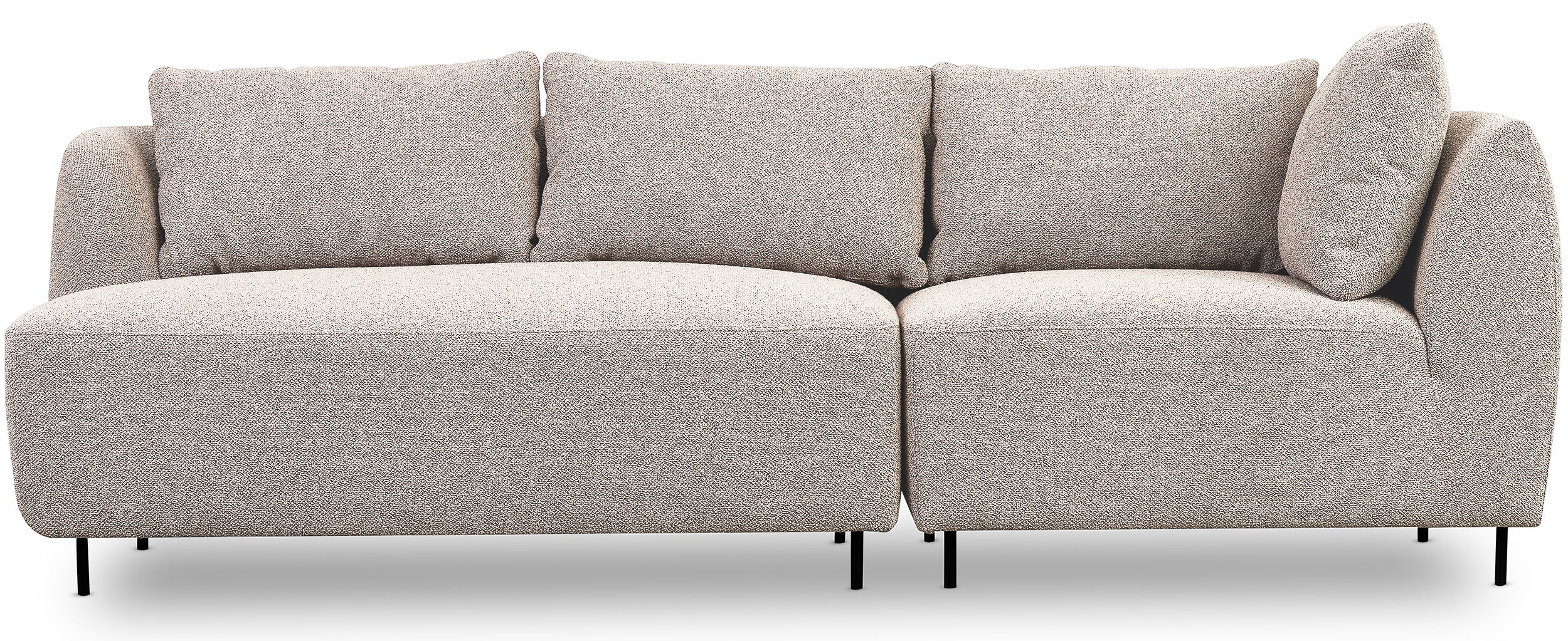 Modulares Sofa Lanomi in grau-beigem Bouclé