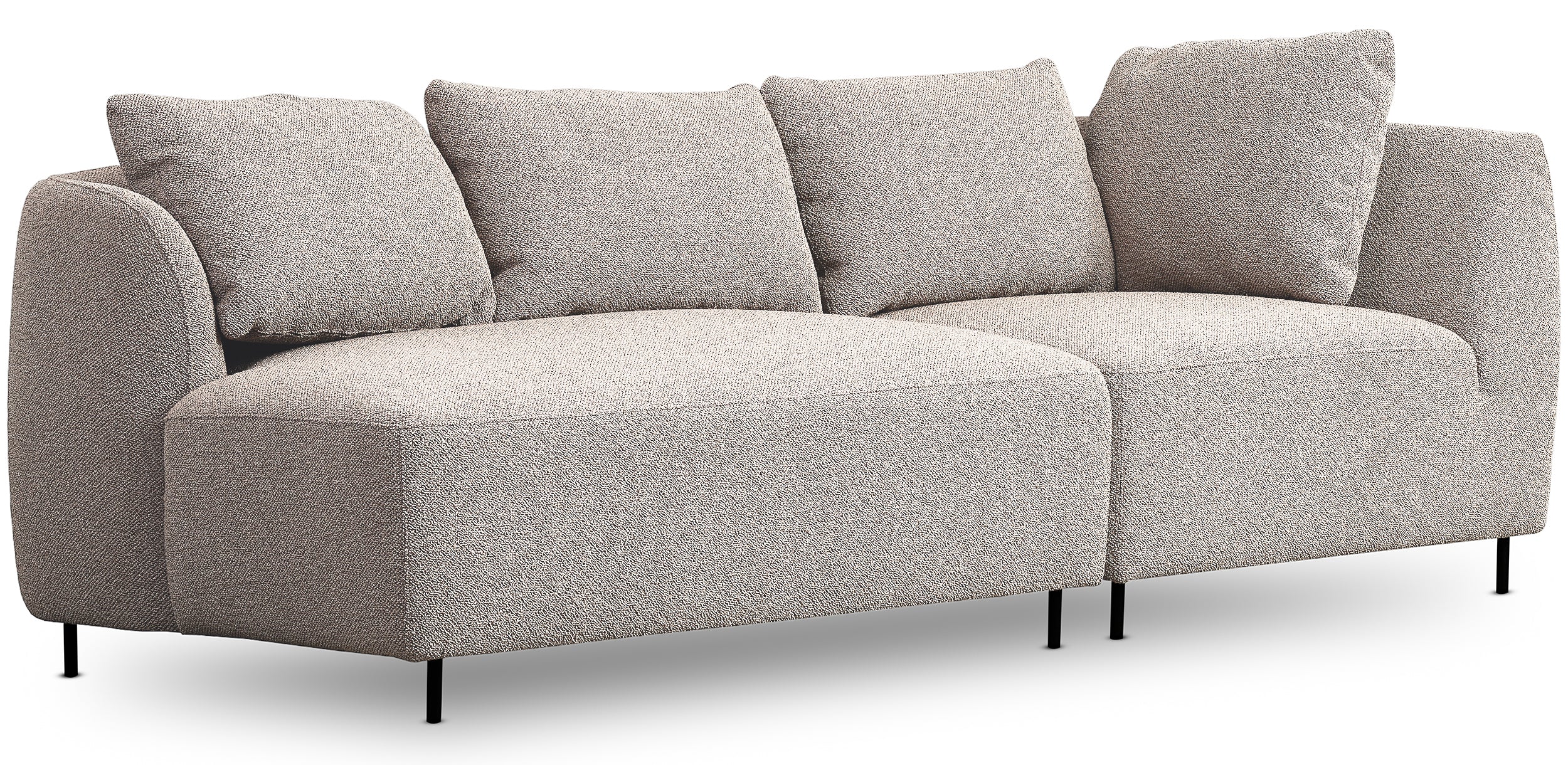 Modulares Sofa Lanomi in grau-beigem Bouclé