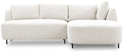 Modulares Ecksofa Lanomi, L-förmig, rechtsseitig, weißes Bouclé