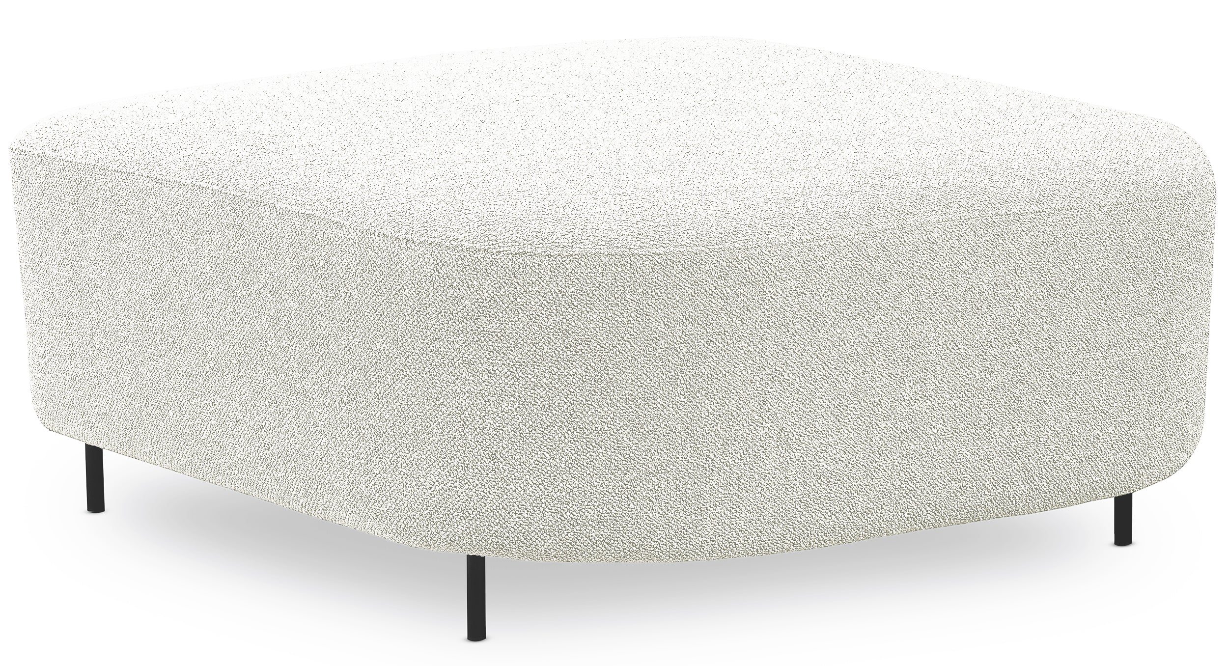 Modulares Ecksofa Lanomi, L-förmig, rechtsseitig, weißes Bouclé