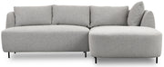 Modulares Ecksofa Lanomi L-förmig, rechtsseitig, hellgrauer Bouclé-Stoff