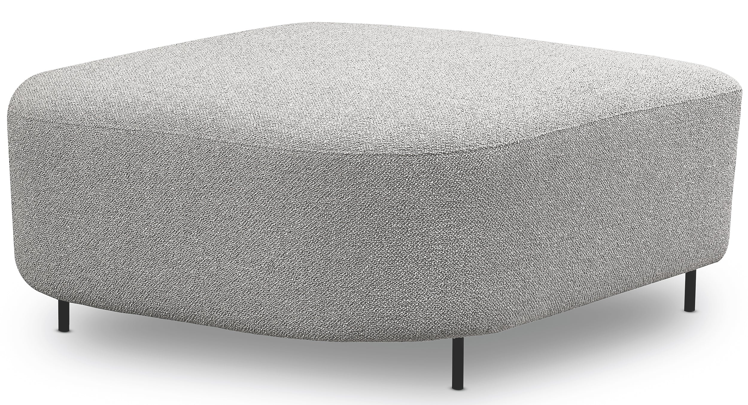 Modulares Ecksofa Lanomi U-förmig, linksseitig, hellgrauer Bouclé-Stoff