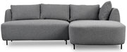 Modulares Ecksofa Lanomi L-förmig, rechtsseitig, grau Bouclé