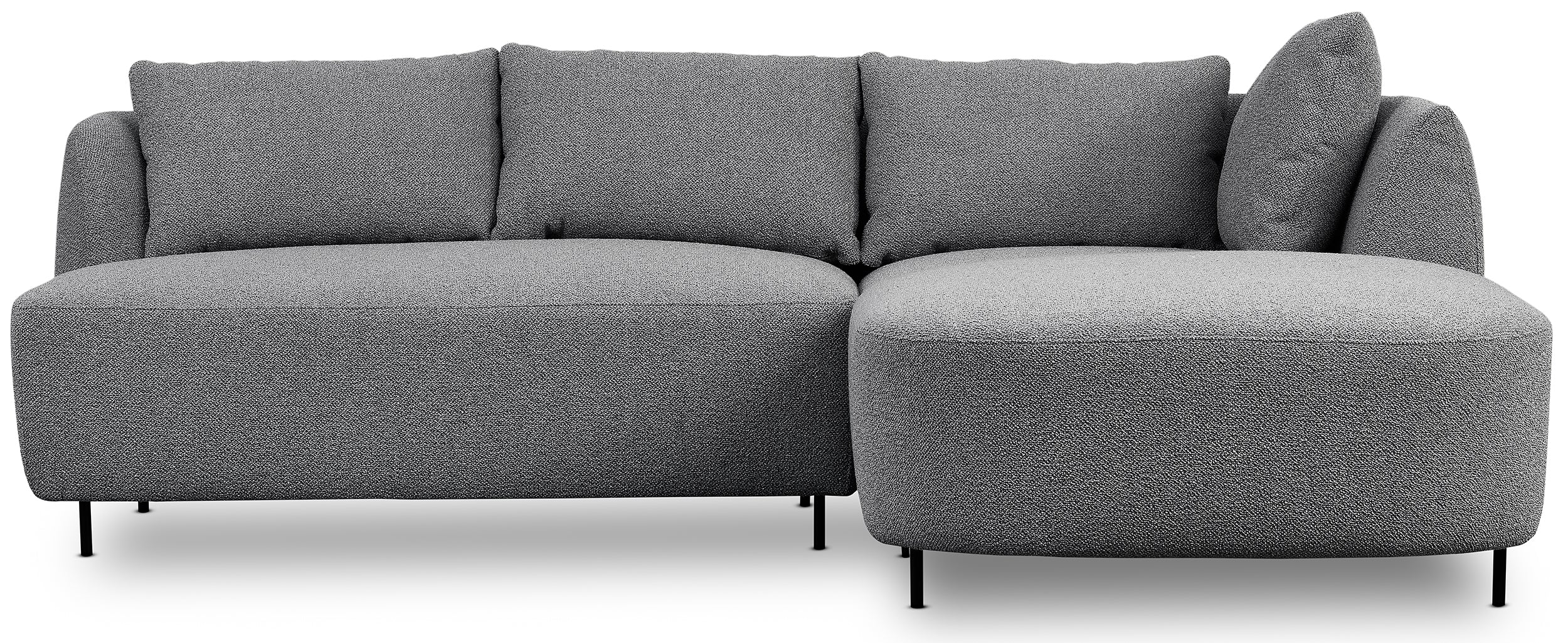Modulares Ecksofa Lanomi L-förmig, rechtsseitig, grau Bouclé