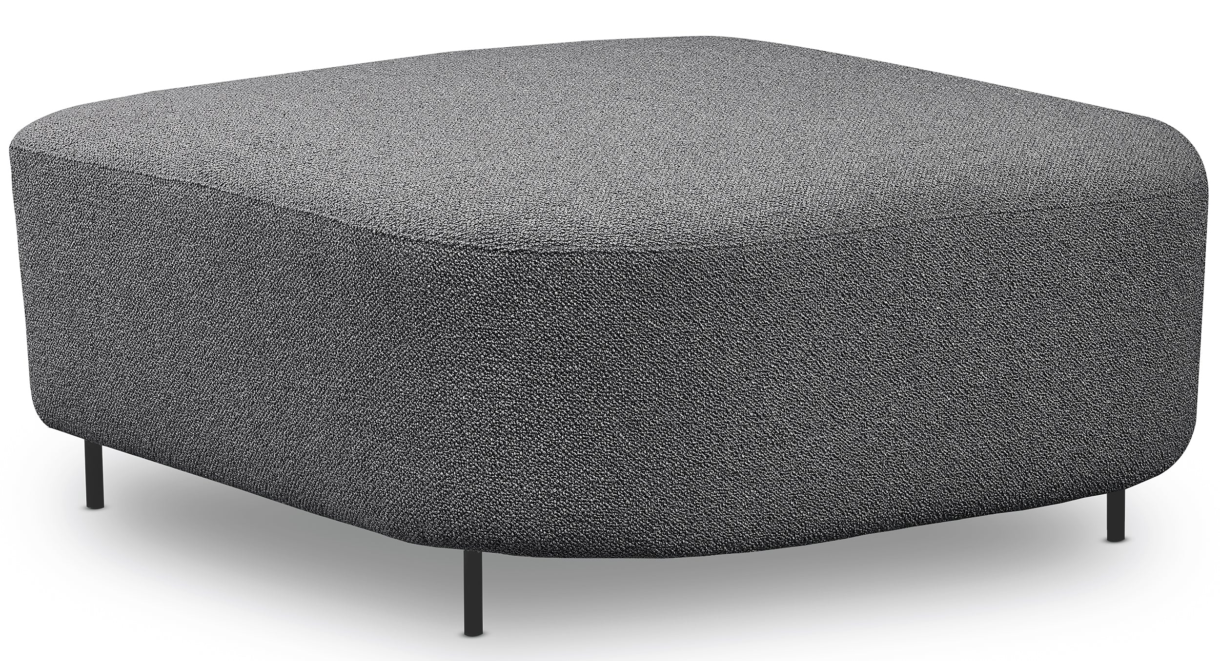 Modulares Ecksofa Lanomi U-förmig, rechtsseitig, grau Bouclé