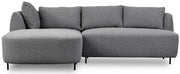 Modulares Ecksofa Lanomi L-förmig, linksseitig, grau Bouclé