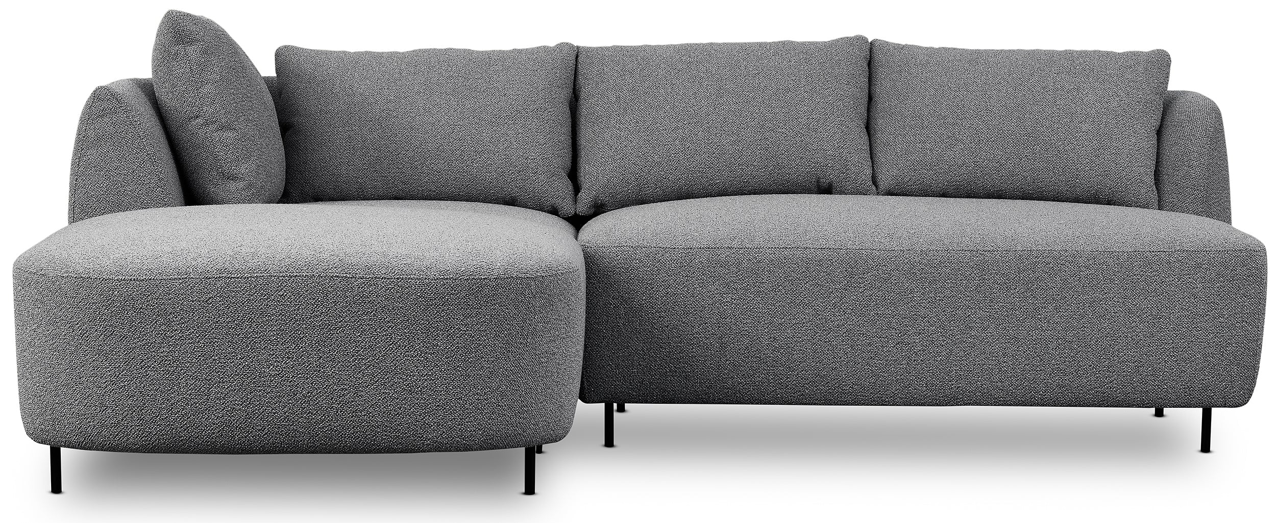 Modulares Ecksofa Lanomi L-förmig, linksseitig, grau Bouclé