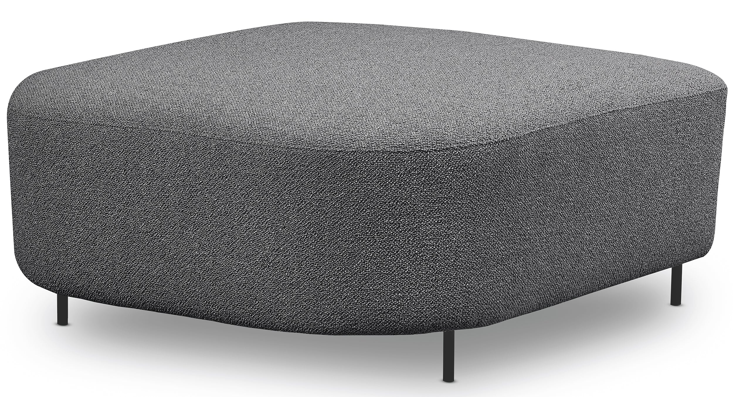 Modulares Ecksofa Lanomi L-förmig, linksseitig, grau Bouclé