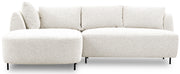 Modulares Ecksofa Lanomi L-förmig linksseitig weiß Bouclé