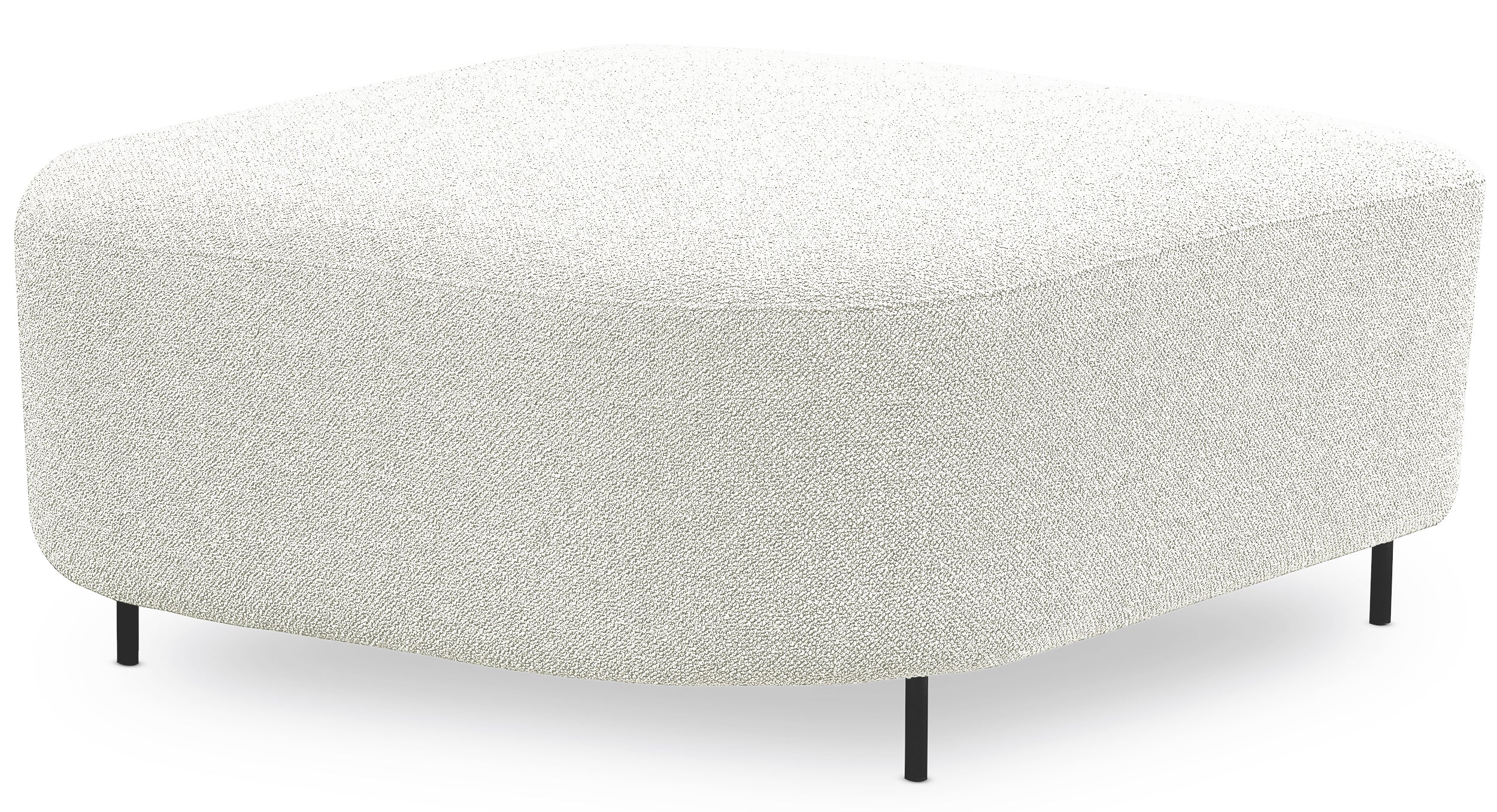 Modulares Ecksofa Lanomi U-förmig, rechtsseitig, weißes Bouclé