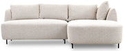 Modulares Ecksofa Lanomi, L-förmig, rechtsseitig, cremefarbenes Bouclé