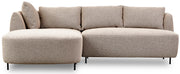Modulares Ecksofa Lanomi, L-förmig, linksseitig, beige Bouclé