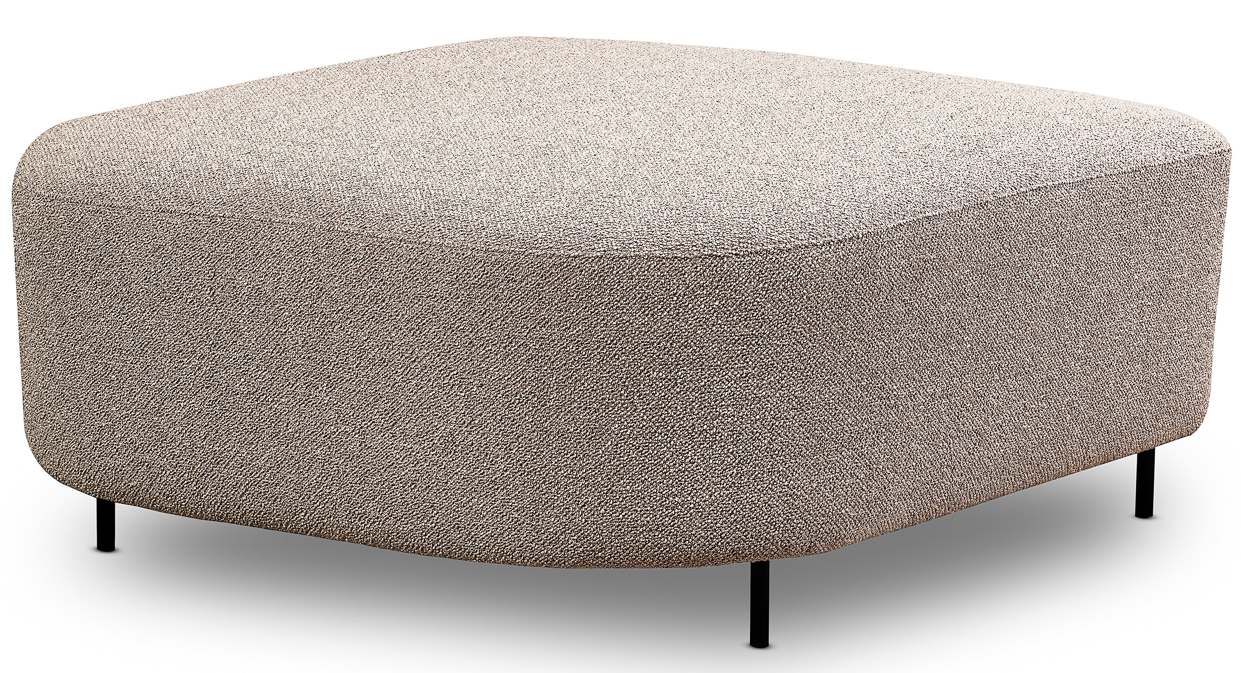Modulares Ecksofa Lanomi, L-förmig, linksseitig, beige Bouclé