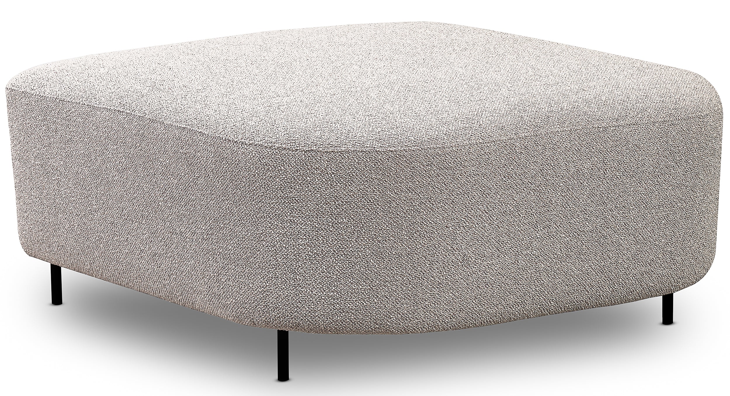 Modulares Ecksofa Lanomi, L-förmig, rechtsseitig, grau-beige Bouclé