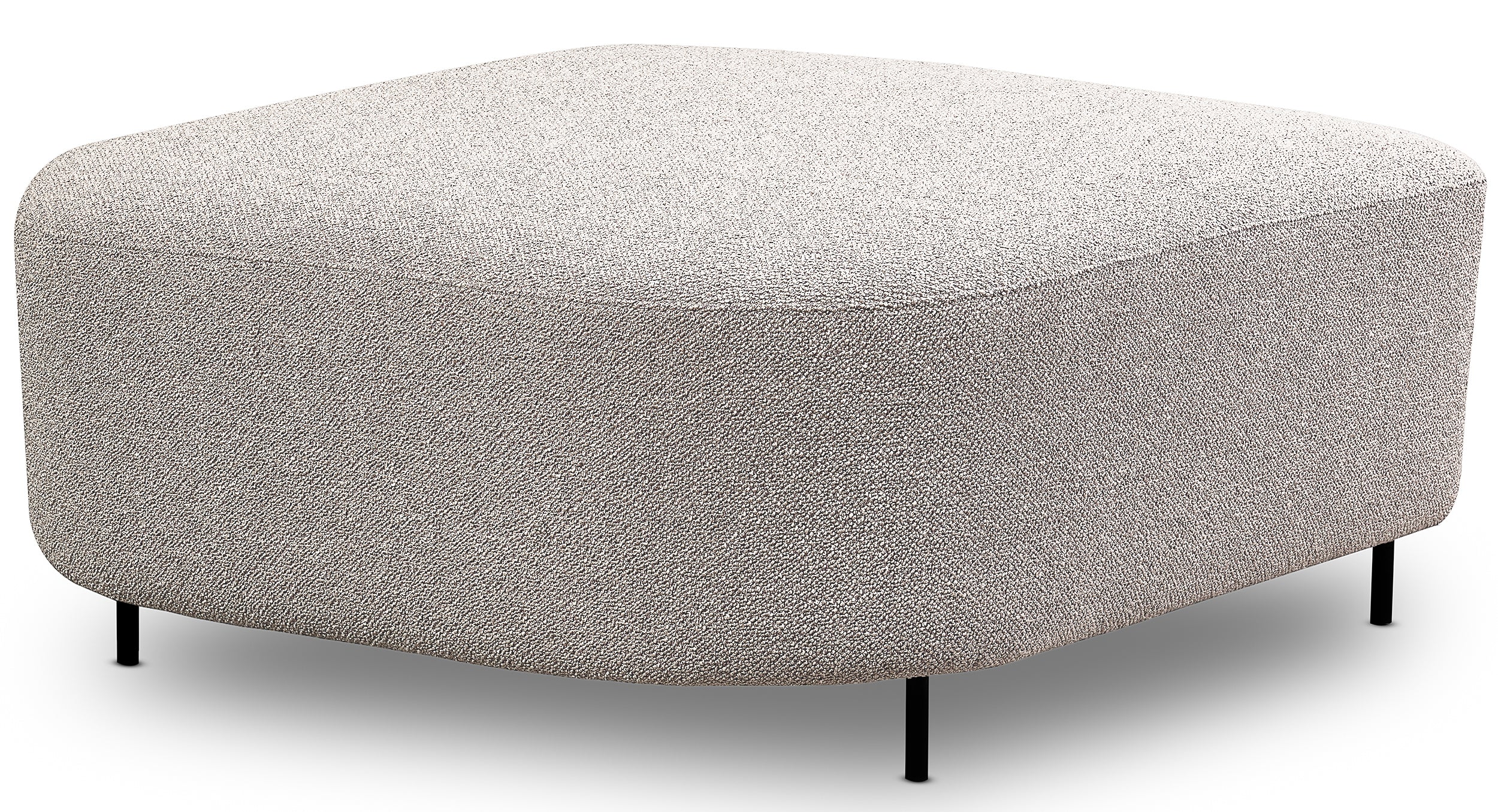 Modulares Ecksofa Lanomi L-förmig, linksseitig, grau-beiges Bouclé