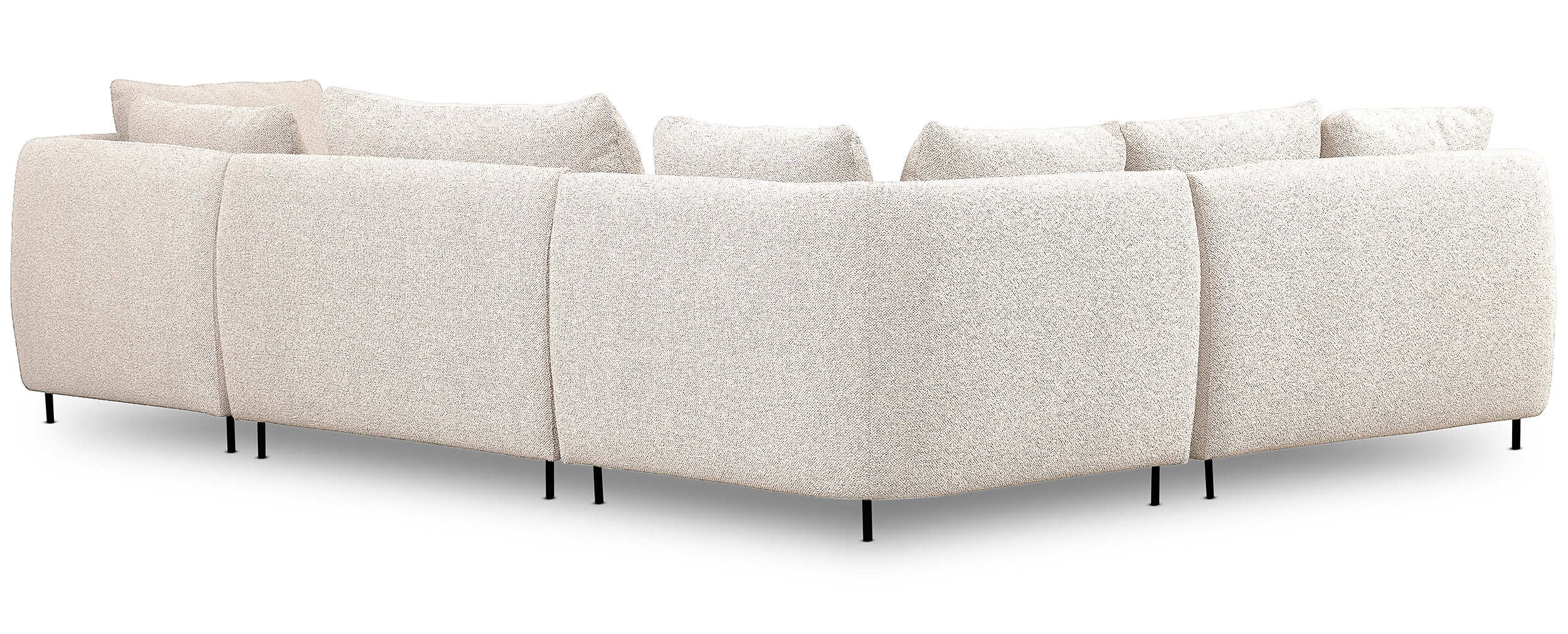 Modulares Ecksofa Lanomi U-förmig linksseitig weiß Bouclé