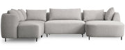 Modulares Ecksofa Lanomi U-förmig, linksseitig, hellgrauer Bouclé-Stoff