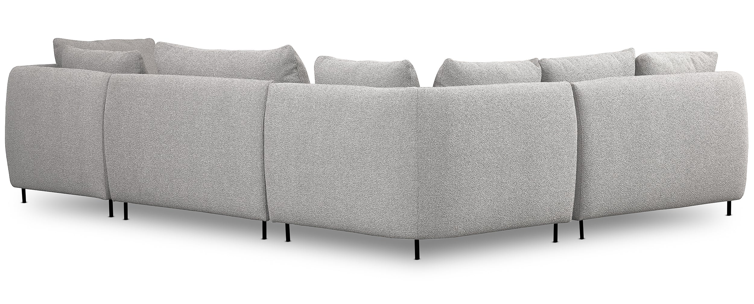 Modulares Ecksofa Lanomi U-förmig, linksseitig, hellgrauer Bouclé-Stoff
