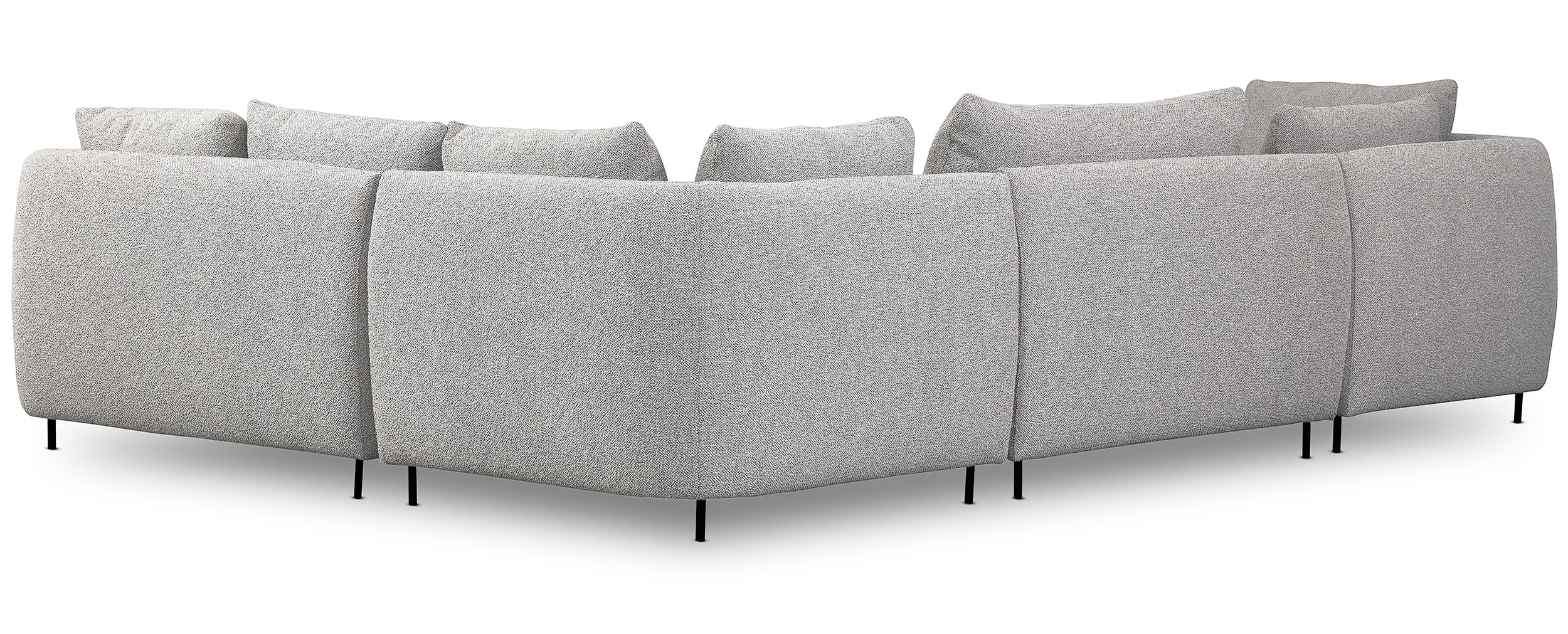 Modulares Ecksofa Lanomi U-förmig, rechtsseitig, hellgrauer Bouclé-Stoff