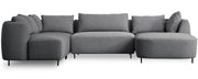 Modulares Lanomi Ecksofa U-förmig linksseitig grau Bouclé