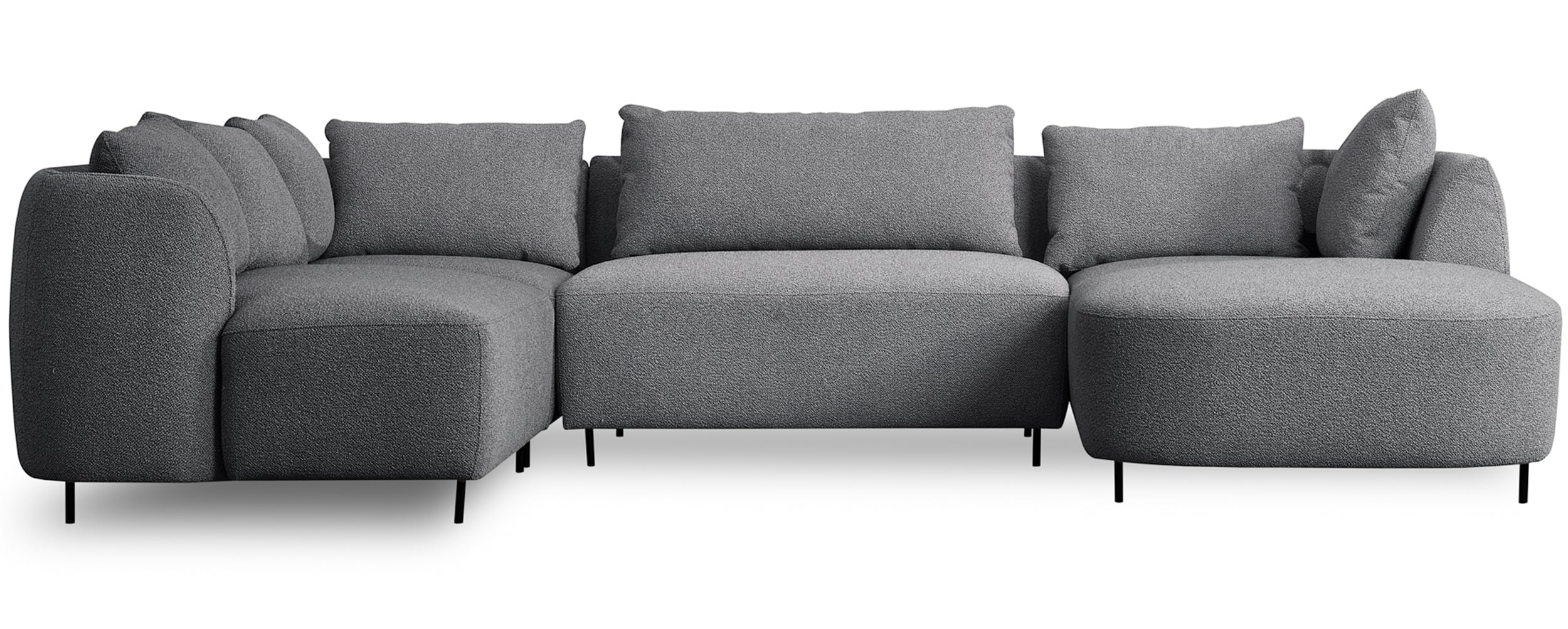 Modulares Lanomi Ecksofa U-förmig linksseitig grau Bouclé