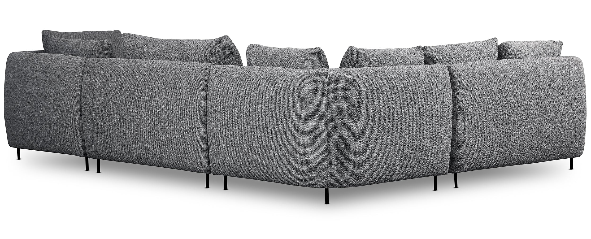 Modulares Lanomi Ecksofa U-förmig linksseitig grau Bouclé