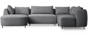 Modulares Ecksofa Lanomi U-förmig, rechtsseitig, grau Bouclé