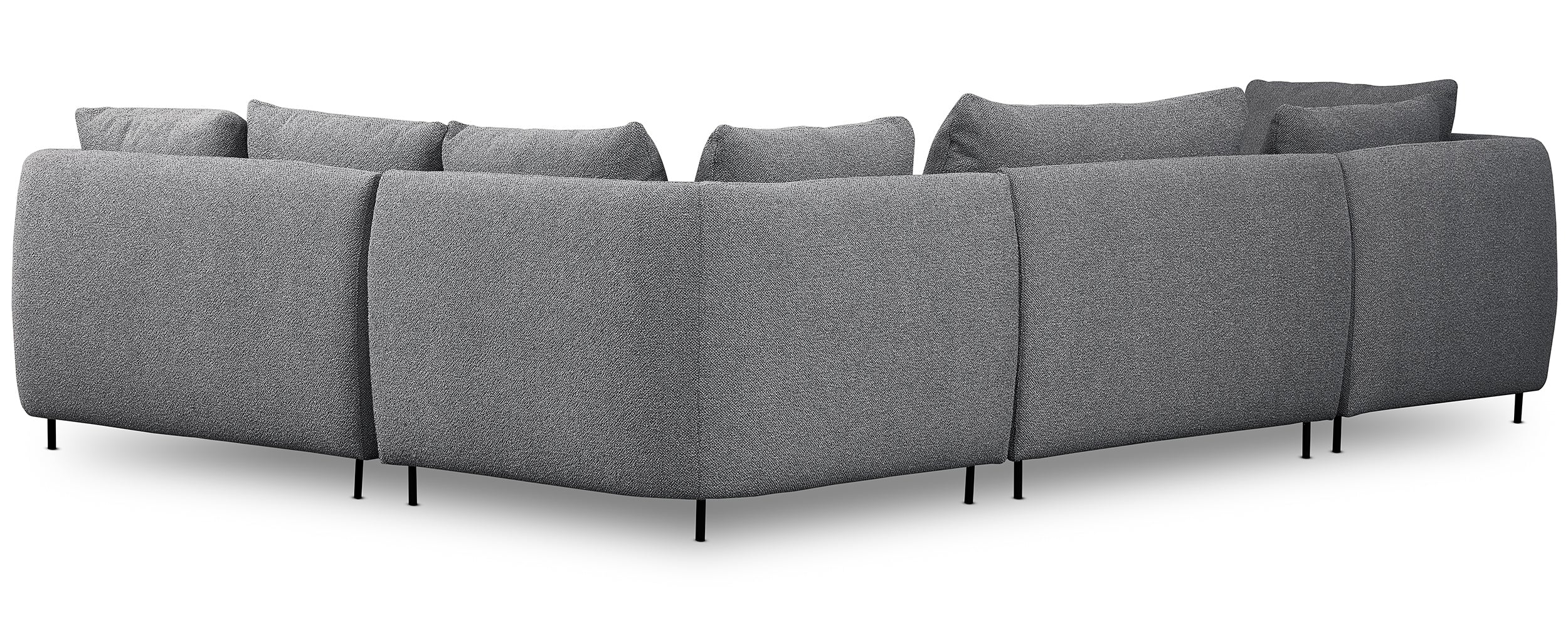 Modulares Ecksofa Lanomi U-förmig, rechtsseitig, grau Bouclé