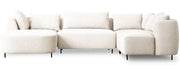 Modulares Ecksofa Lanomi U-förmig, rechtsseitig, weißes Bouclé