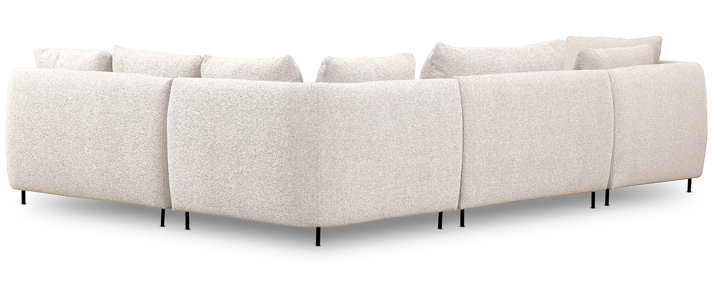 Modulares Ecksofa Lanomi U-förmig, rechtsseitig, weißes Bouclé