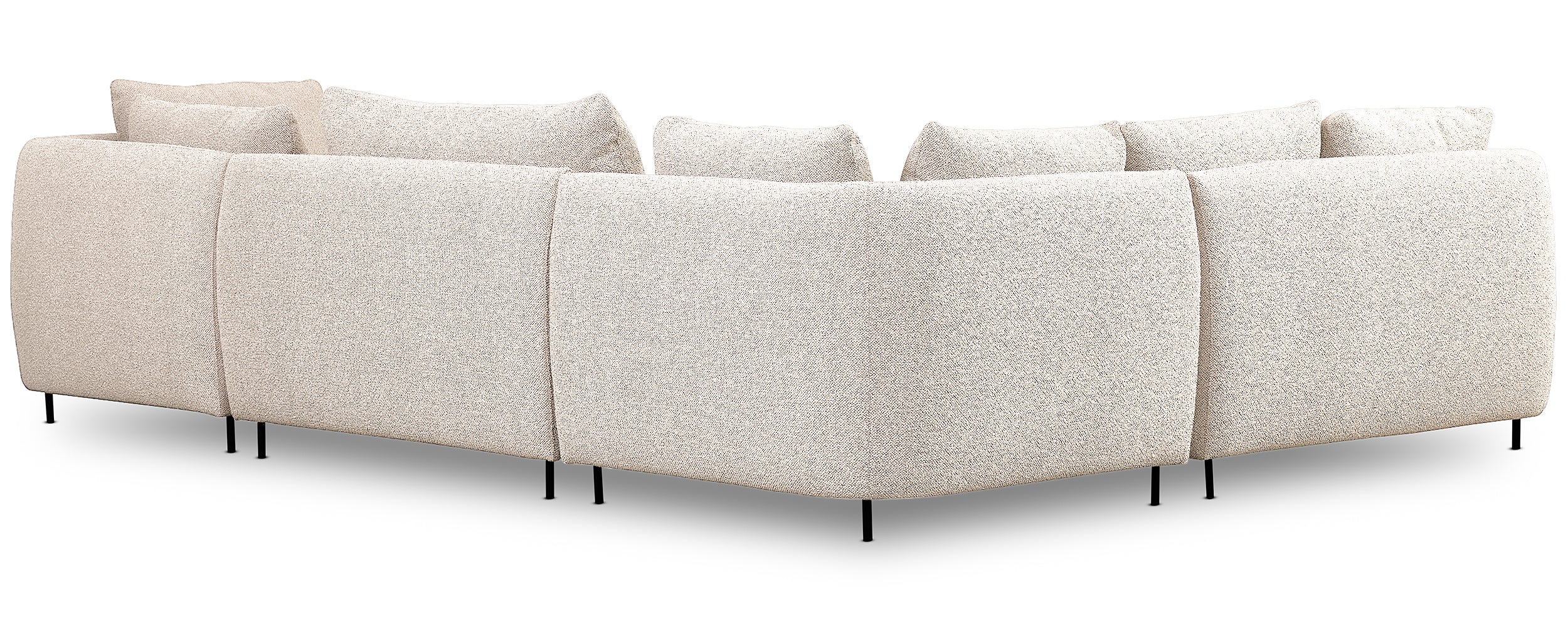 Modulares Lanomi Ecksofa U-förmig, linksseitig, cremefarbenes Bouclé