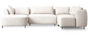 Modulares Ecksofa Lanomi U-förmig, rechtsseitig, cremefarbenes Bouclé