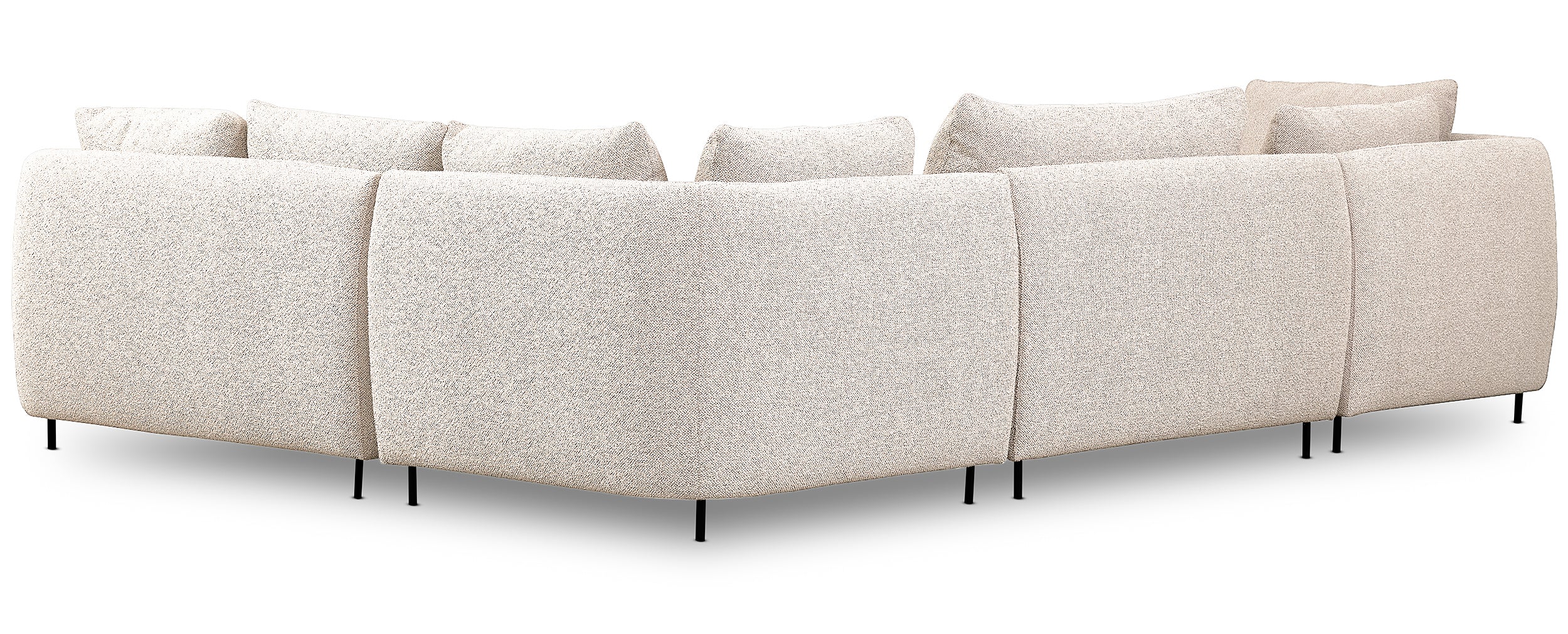 Modulares Ecksofa Lanomi U-förmig, rechtsseitig, cremefarbenes Bouclé