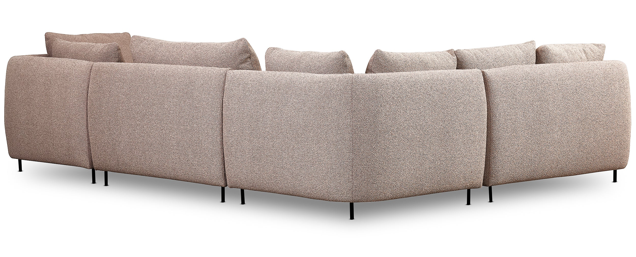 Modulares Ecksofa Lanomi U-förmig, linksseitig, beige Bouclé