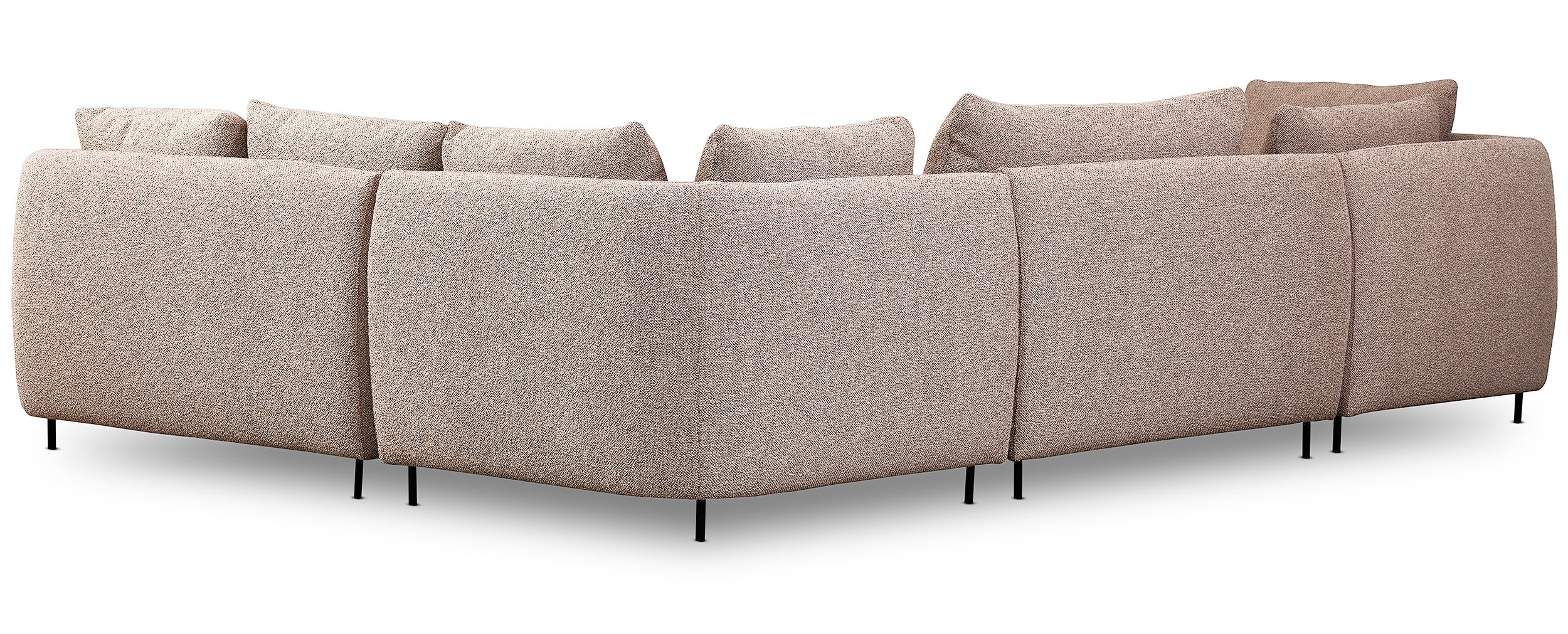 Modulares Ecksofa Lanomi U-förmig, rechtsseitig, beige Bouclé