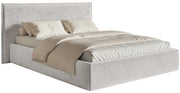 Polsterbett 180x200 cm Softie hellgrauer Velours, wasserabweisend