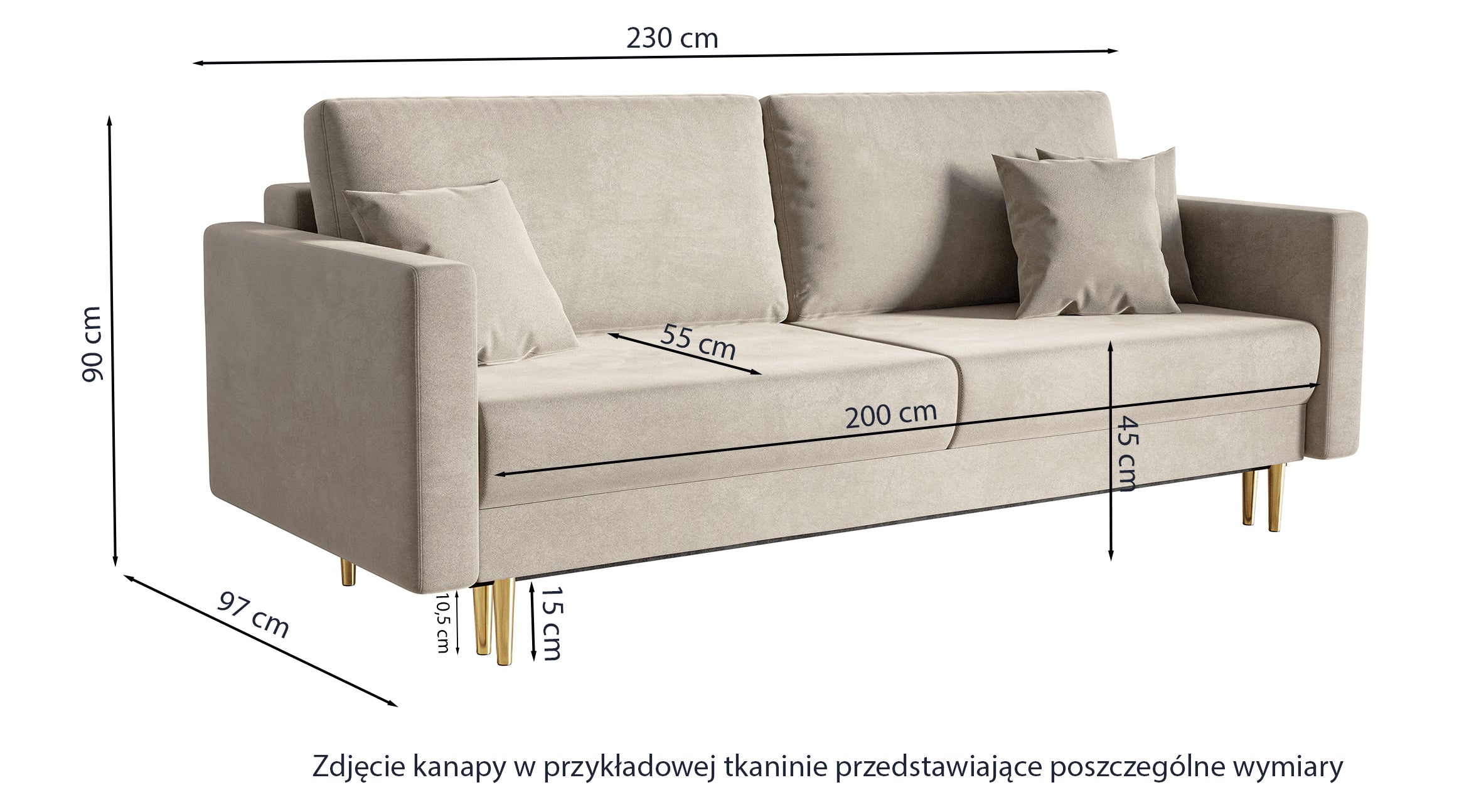 Dreisitziges ausklappbares Sofa Valico, rosa Samt, wasserabweisend