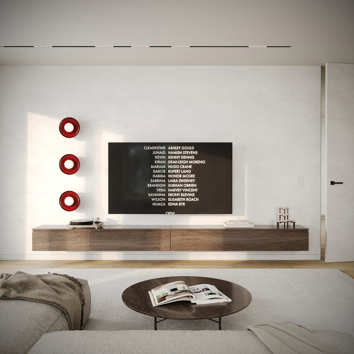 Hängende TV-Kommode Lemmi mit zwei Klappen 350 cm Dunin Eiche