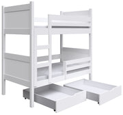 Etagenbett 80x180 Frello mit Schubladen, weiß
