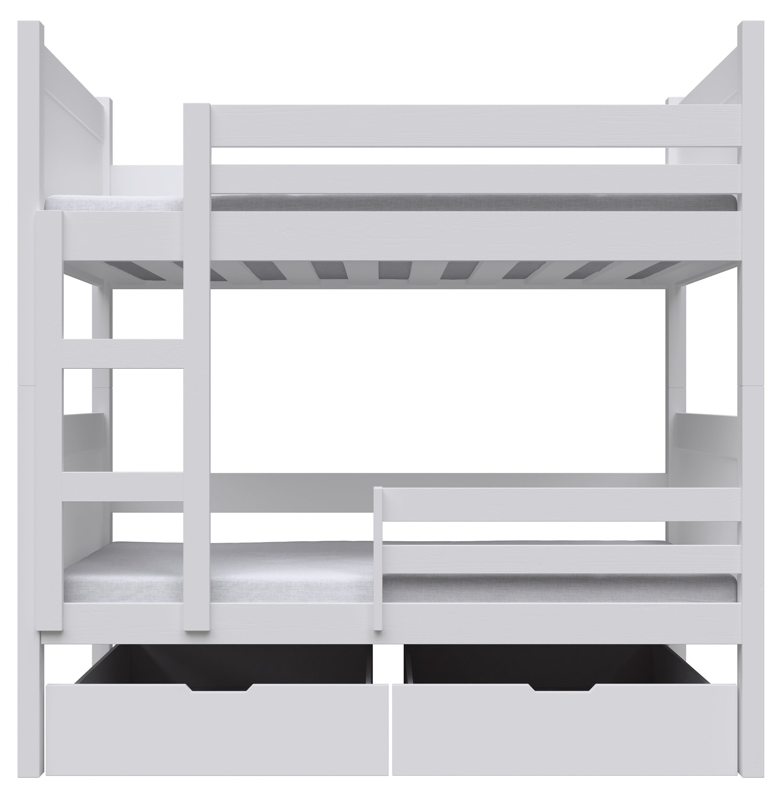 Etagenbett 80x180 Frello mit Schubladen, weiß