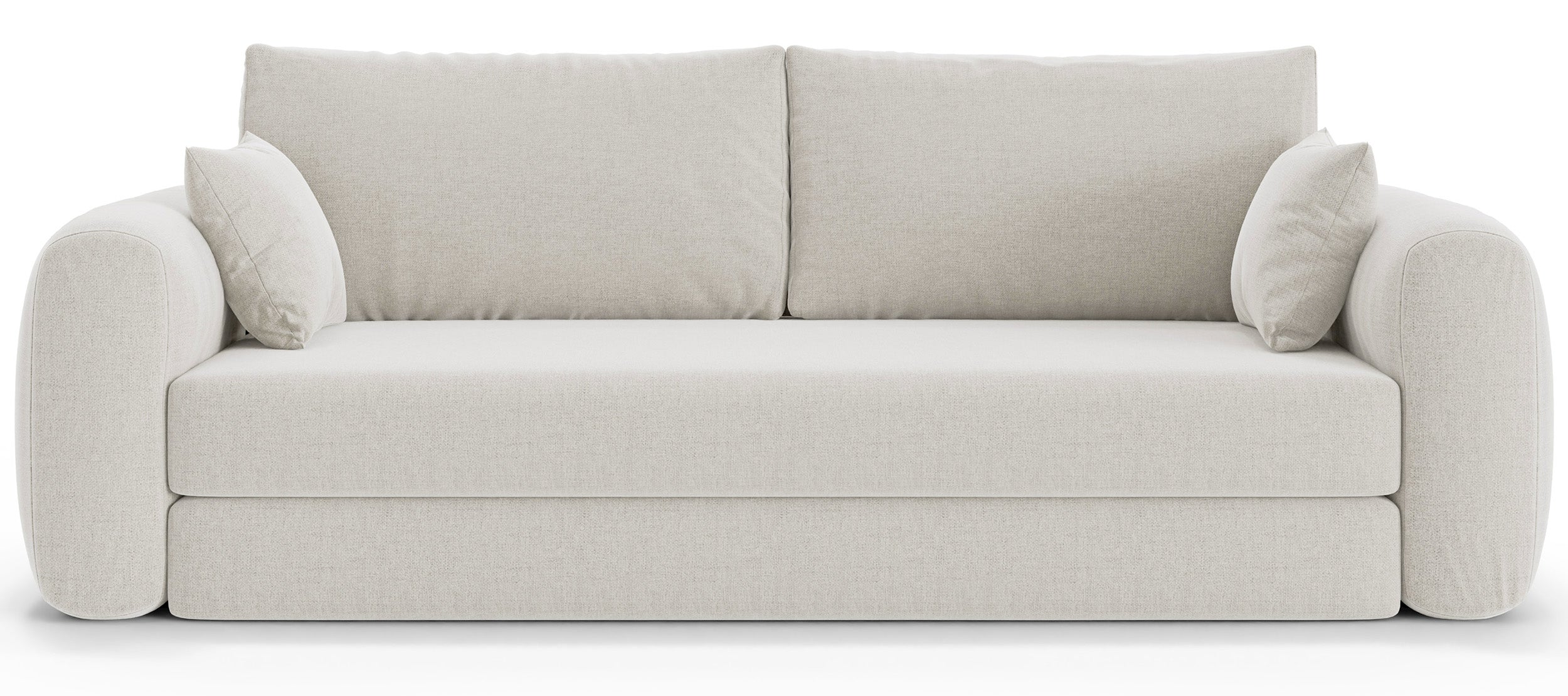 Dreisitziges ausklappbares Sofa Velera, cremefarbenes Geflecht