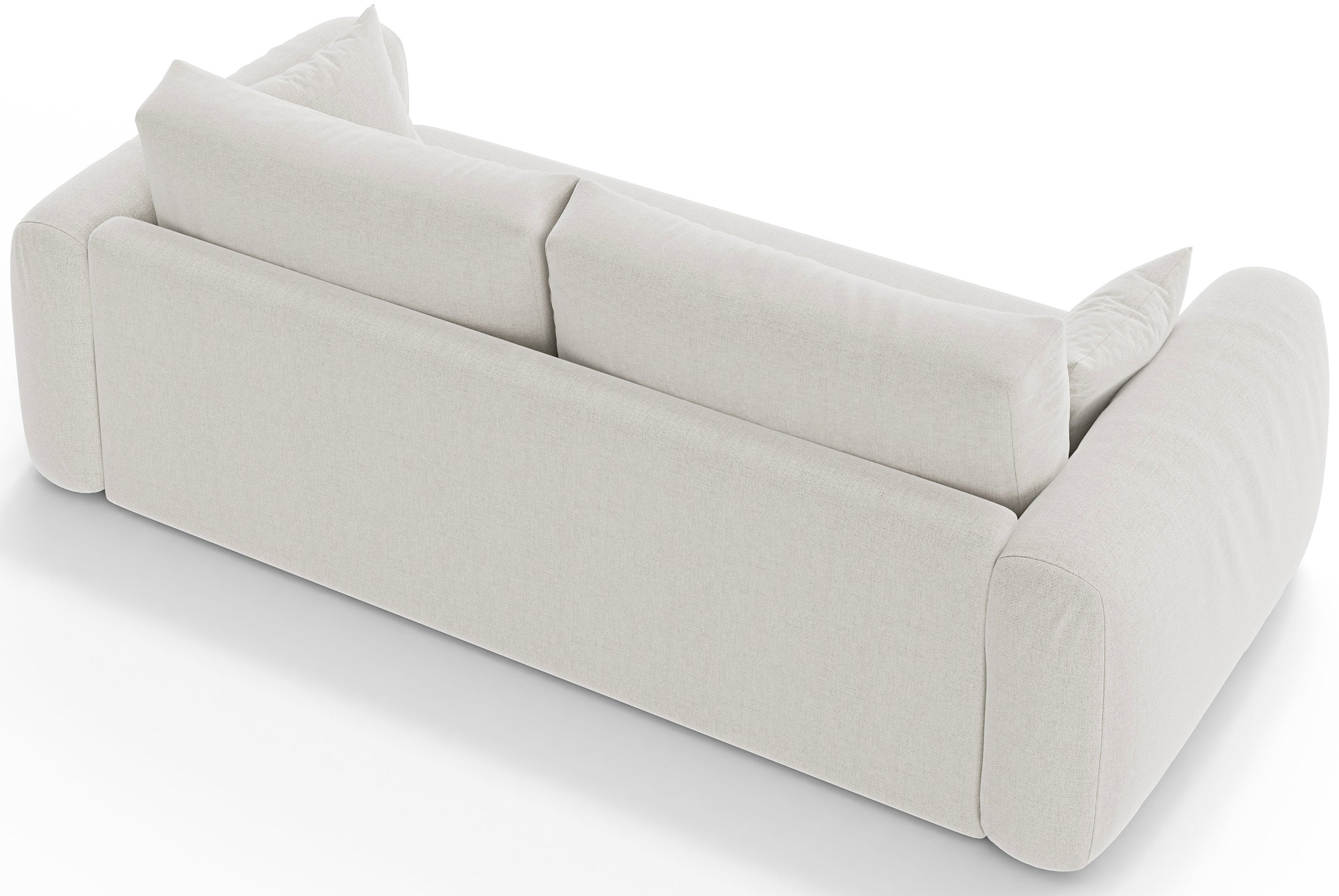 Dreisitziges ausklappbares Sofa Velera, cremefarbenes Geflecht