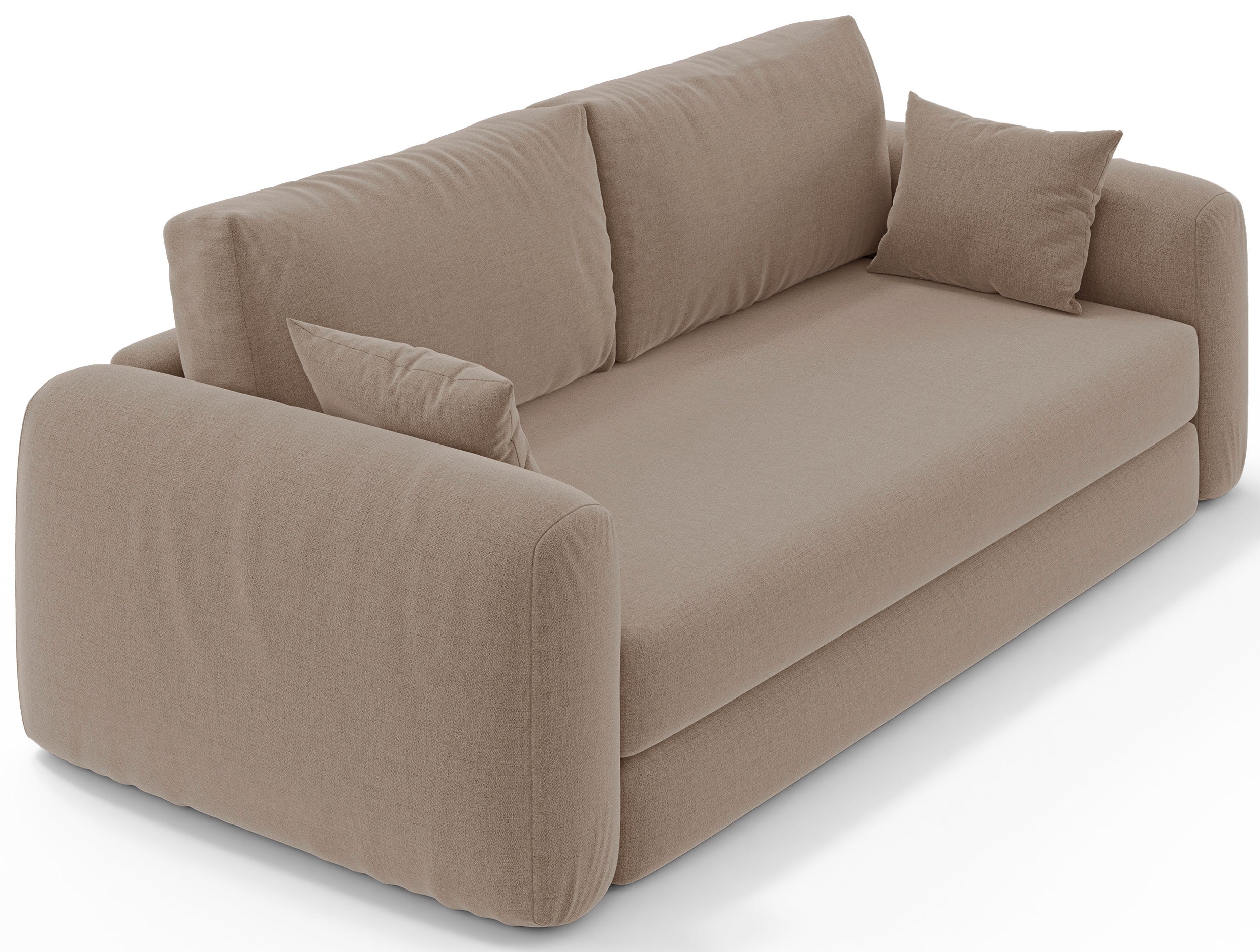 Dreisitziges ausklappbares Sofa Velera, beige, Geflecht